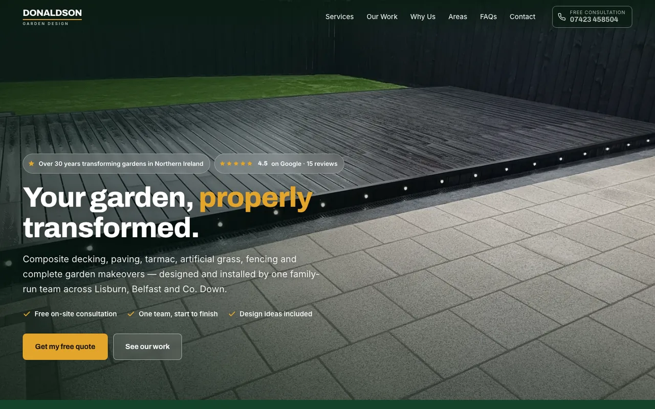 Donaldson Garden Design website